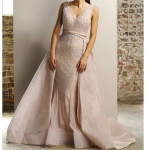 2 in 1 pearl gown detachable skirt